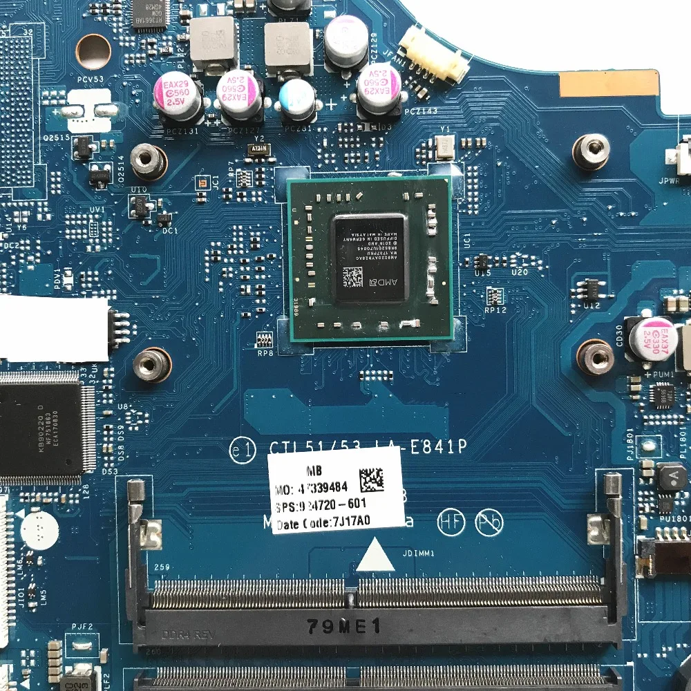 924720-601 материнская плата для ноутбука hp PAVILION 15-BW CTL51/53 LA-E841P с процессором AMD A6-9220 DDR4 не отремонтирована