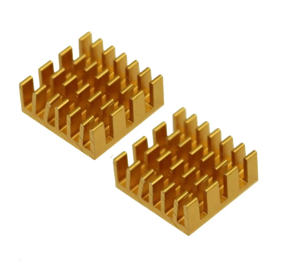 100Pcs 14x14x6mm Golden Broken groove Aluminum Heat Sink Radiator Heatsink for CPU GPU Electronic Chipset heat dissipation | Компьютеры и
