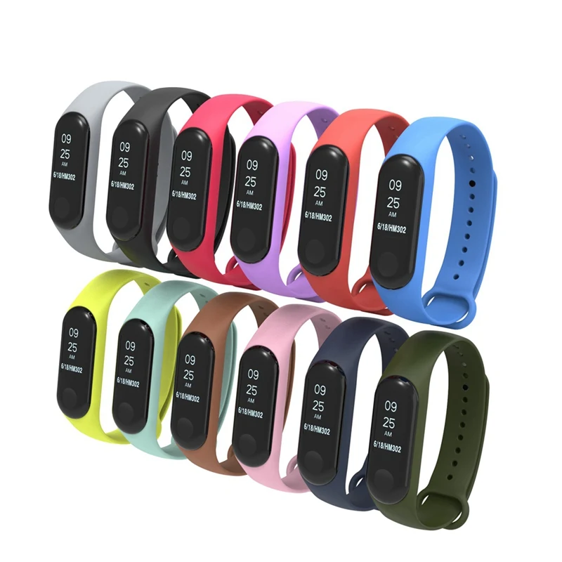 Mi band 4 Браслет замена для силиконового ремешка печать на запястье для xiaomi mi band 4 двойной цвет mi 3 mi 4 мягкие ремни