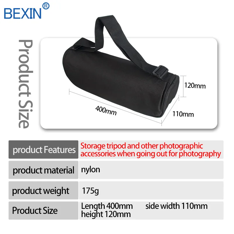 40cm long tripod bag BEXIN нейлоновая черная водонепроницаемая сумка для штатива сумка для хранения 500 мм профессиональные аксессуары для штатива - Цвет: 40cm long tripod bag