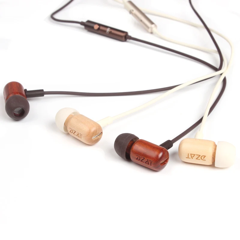 DZAT DF 10 3 5 мм наушники в ухо DIY Деревянные DJ из чистого дерева тяжелый бас Музыка HIFI