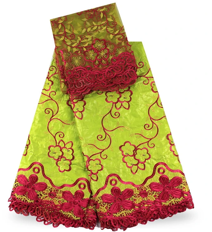 В нигерийском стиле Базен Кружево ткани 5 метров + 2 ярдов Тюль сложные Дизайн tissus