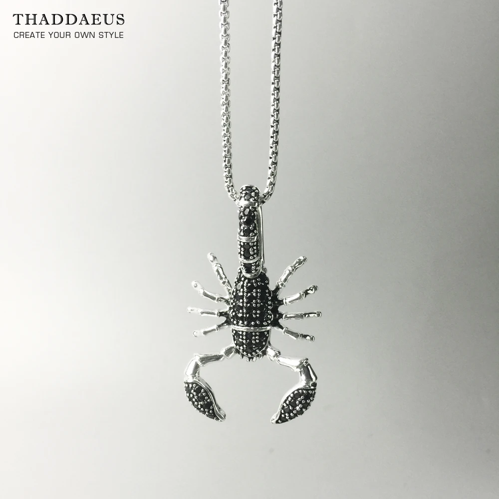 Цепочка с плетением скорпиона ожерелье из стерлингового серебра 925 пробы модные