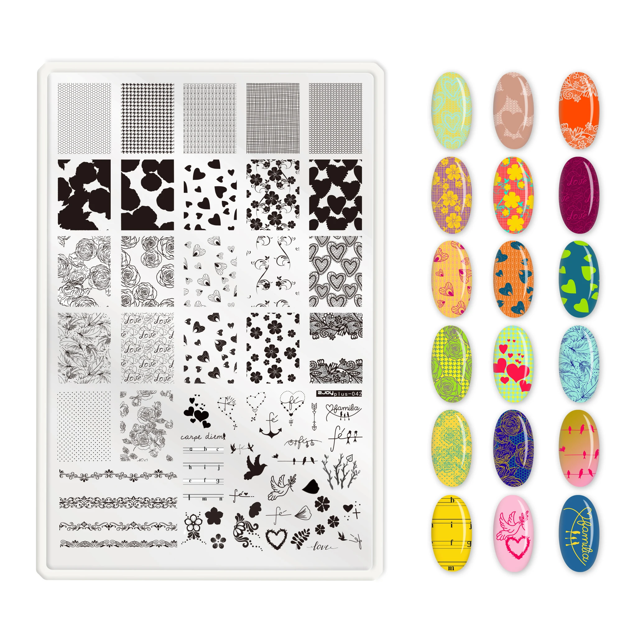 

1pc Nail Stamping Plates Flying Butterfly Geometry Series Nail Template Stamp Image Manicure Stamp Plate DIY Nail Designs