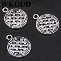 wkoud 10pcs antique sliver chinese knot round tag pendant diy charm bracelet bangle jewelry crafts making 2016mm a165