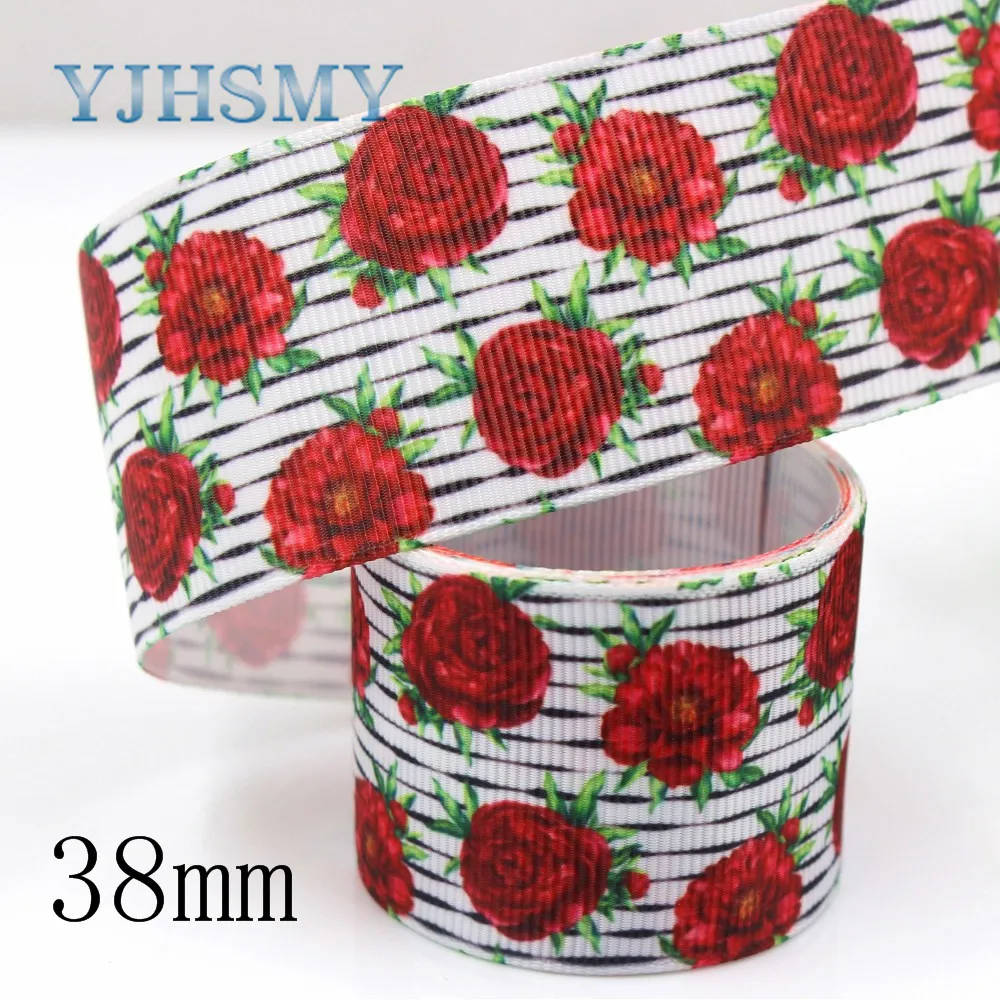 YJHSMY G 18925 1178 25/38/75 мм 10 ярдов весенние ленты с цветами термопечать grosgrain Подарочная