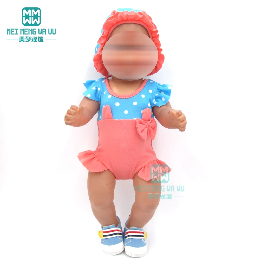 

Doll clothes fashion baby swimwear, bikini, wetsuit fit 43cm new born doll and american doll