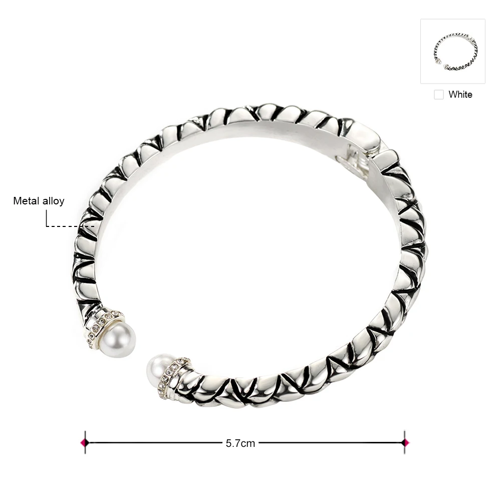 Neoglory Стразы антикварные посеребренные Регулируемые браслеты и для женщин модные