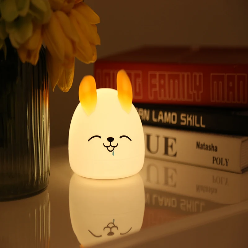 Creative Gift Cartoon Rabbit Silicone Charging Nightlight | Лампы и освещение