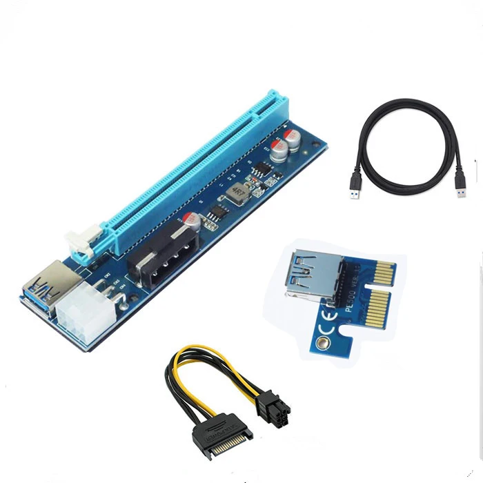 Райзер карта PCIe PCI E 6 контактов и 4 контакта USB 3 0|pci express riser card|riser card6pin power |