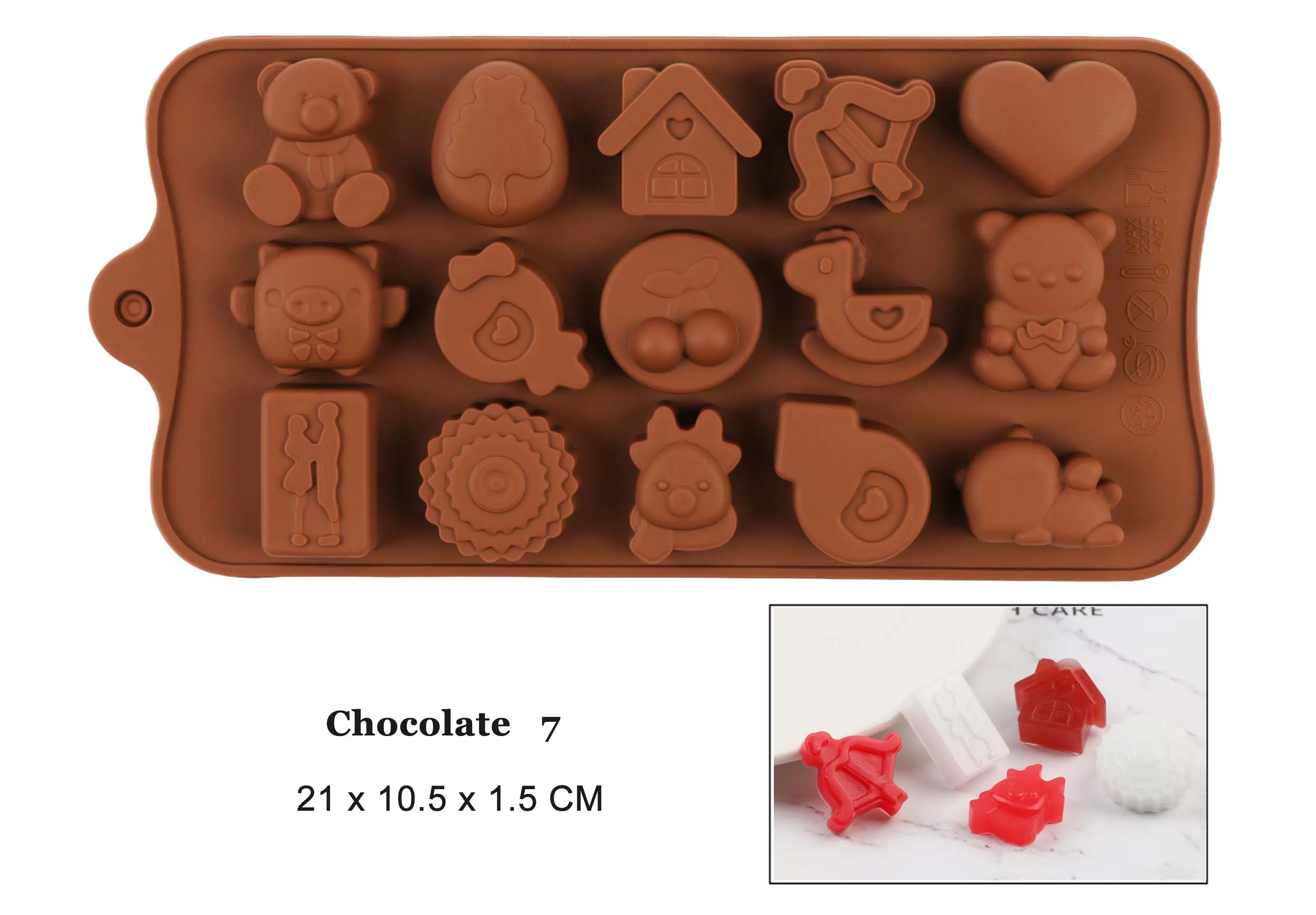 07brown Силиконовые шоколадные формы для выпечки буквы цветок 3d сердце форма формы для выпечки конфеты Мармеладные лоток форма для торта - Цвет: 07brown