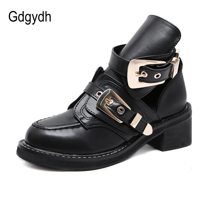 Gdgydh/женские туфли-лодочки с металлической пряжкой; женские тонкие туфли на квадратном каблуке; туфли на платформе с круглым носком; женские лакированные туфли из змеиной кожи в готическом стиле