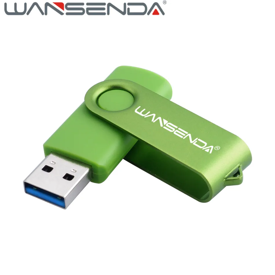 WANSENDA 3,0 Usb флеш-накопитель 128 Гб 64 ГБ 32 ГБ 16 ГБ Флешка с поворотным шарниром 8 ГБ 4 ГБ высокоскоростная USB карта памяти U Stick заказной флеш-накопитель - Цвет: Зеленый