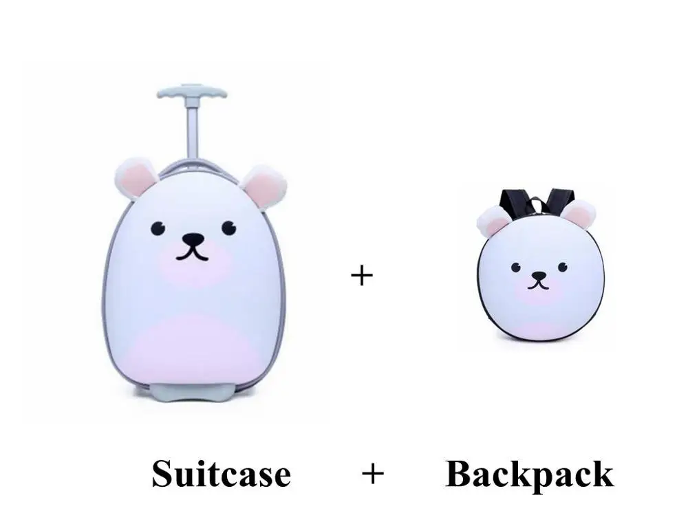 2 pcs each set Детский чемодан для путешествий, мультяшный чемодан для мальчиков, чемодан на колесиках для девочек, детские сумки на колесиках для детей, чемодан на колесиках - Цвет: 2 pcs each set