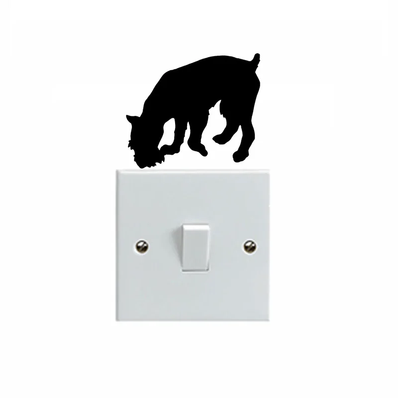 Schnauzer собака мультфильм Стиль Модные виниловые Стикеры для выключателя Наклейка
