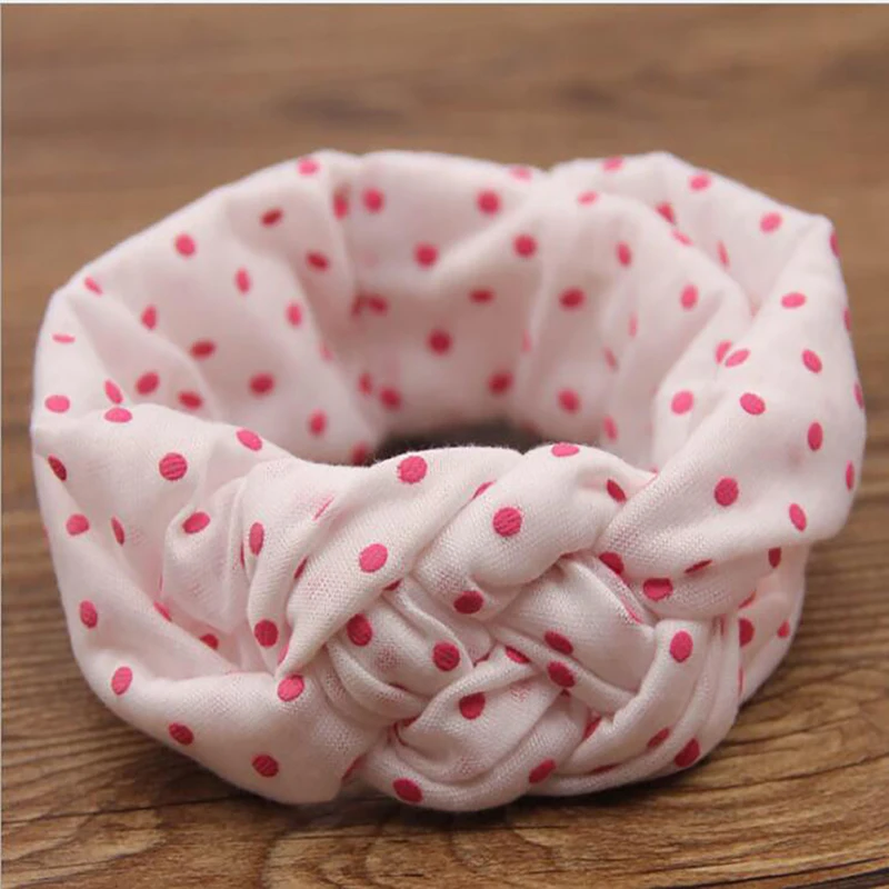 fashion cute Kids dot knot turban girl hairband head band headband cotton cloth Girls twisted wraps hair accessories | Мать и ребенок