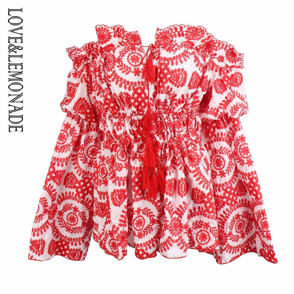 Love & Lemonade красное плечо вышивка хлопок тканевое покрытие LM0352|coats coats|shoulder coatsexy coat |