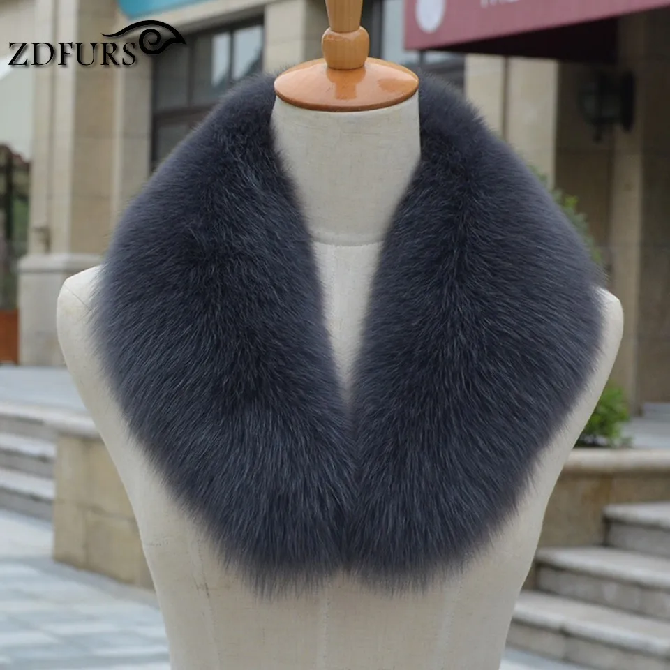 ZDFURS* меховой воротник из натурального Лисьего меха, женские накидки, болеро, шейный теплый жакет, меховой воротник, палантин из натурального Лисьего меха, шарфы - Цвет: grey