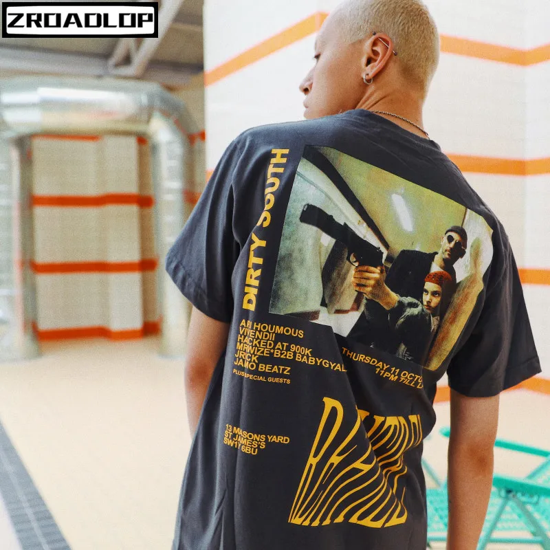 Мужские футболки в стиле хип хоп ZROADLOP повседневные с принтом Leon THE PROFESSIONAL Harajuku
