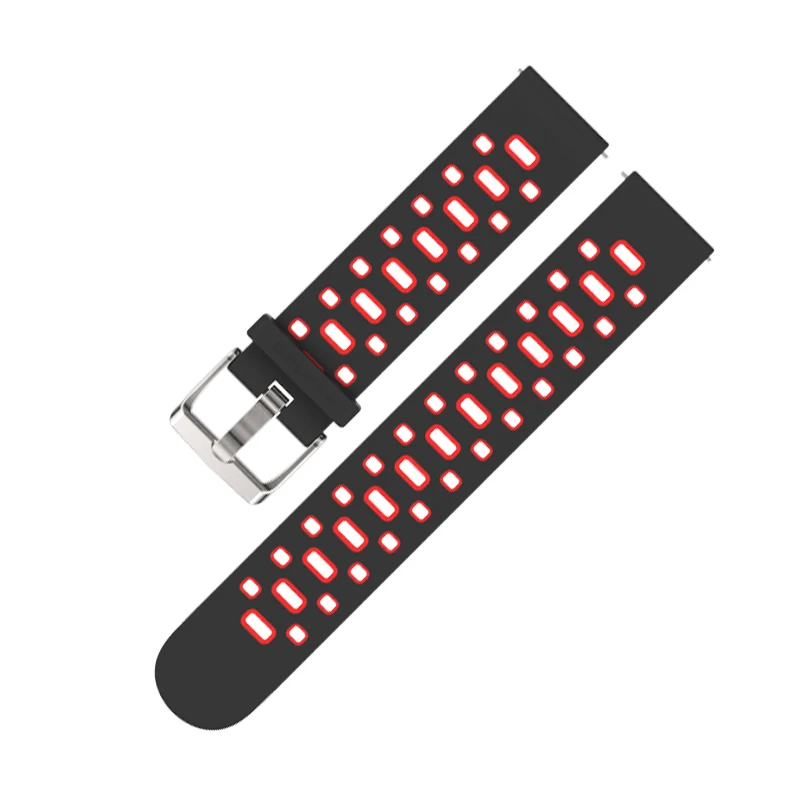 Black Red Mijobs 20 мм ремешок для Xiaomi Huami Amazfit GTR Bip BIT ремешок для умных часов спортивный gts Smartwatch аксессуары силиконовый браслет - Цвет: Black Red