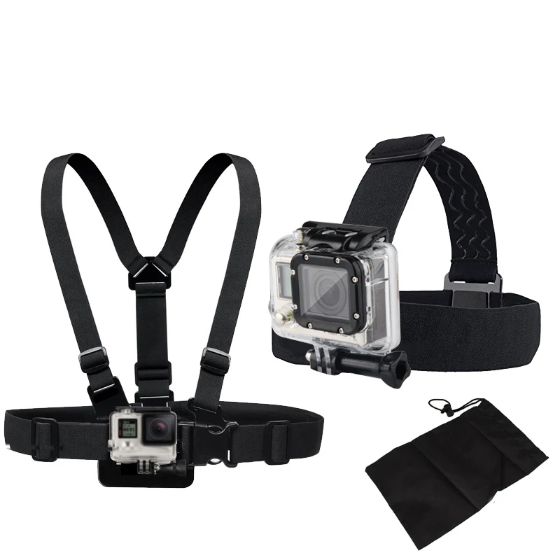 

Аксессуары для GoPro Xiaomi yi 4K Hero 11/10/9/8/7/6/5/4 Session, нагрудный ремень, набор ремней для головы, плечевой ремень для SJCAM Go Pro