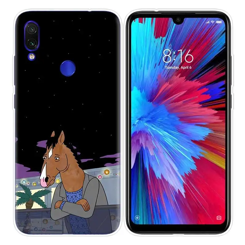 Конь БоДжек чехол для Xiaomi Redmi Note 7 фотоаппаратов моментальной печати 7 S K20 Y3 GO S2 6 6A 7A 5 Pro mi играть до 9 лет A1 A2 8 Lite Poco F1 мягкие чехлы для телефона чехол