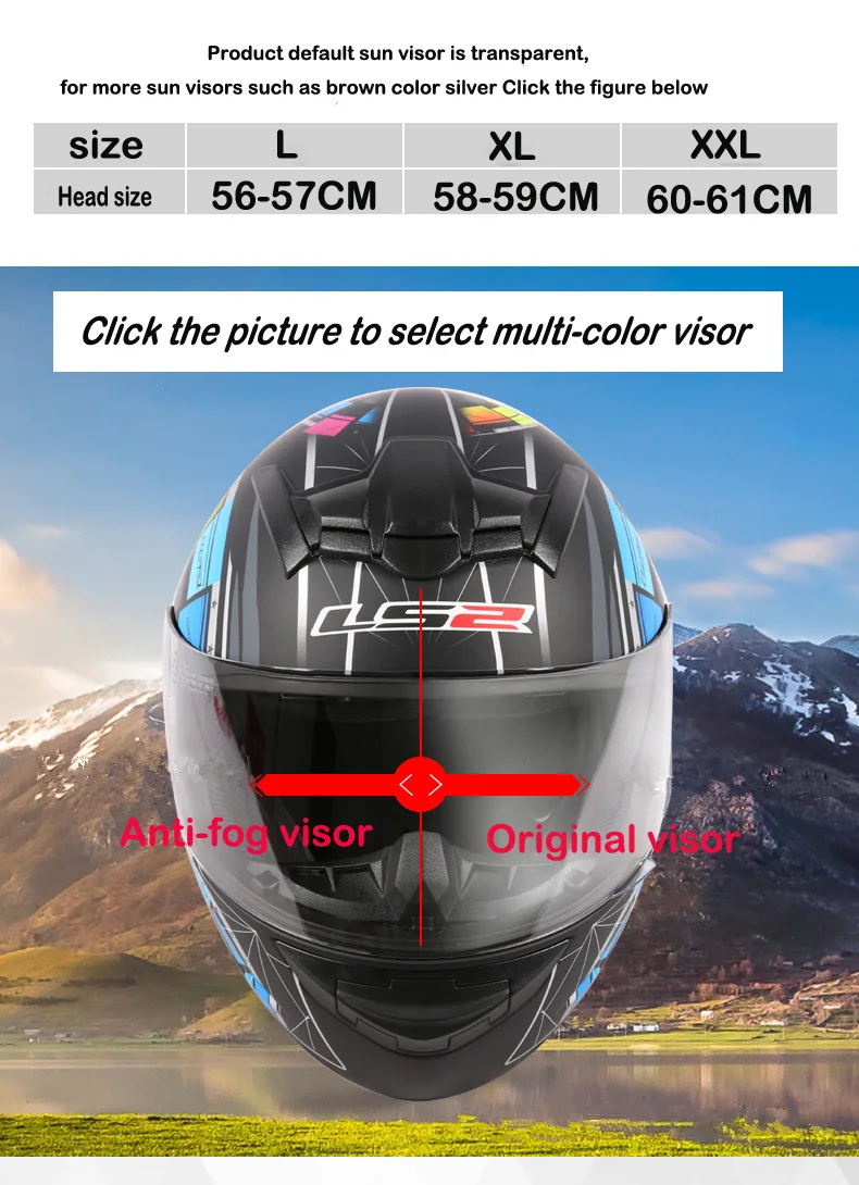 LS2 Глобальный магазин LS2 FF352 анфас мото rcycle шлем бесплатное обновление анти-туман объектив шлем мото гоночный шлем, одобренный ECE