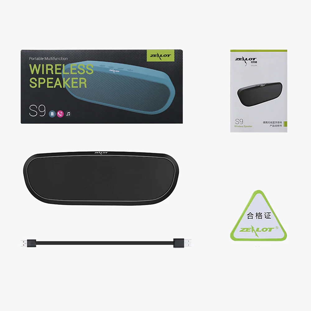 Портативная Bluetooth Колонка ZEALOT S9 Беспроводная колонка сабвуфер TF карта USB