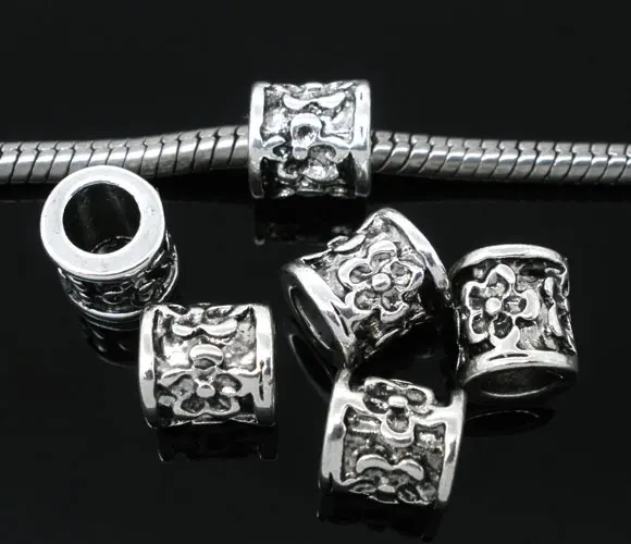 DoreenBeads 2 шт. Европейский сплав Бисер для цветов цилиндрический шарма бисер