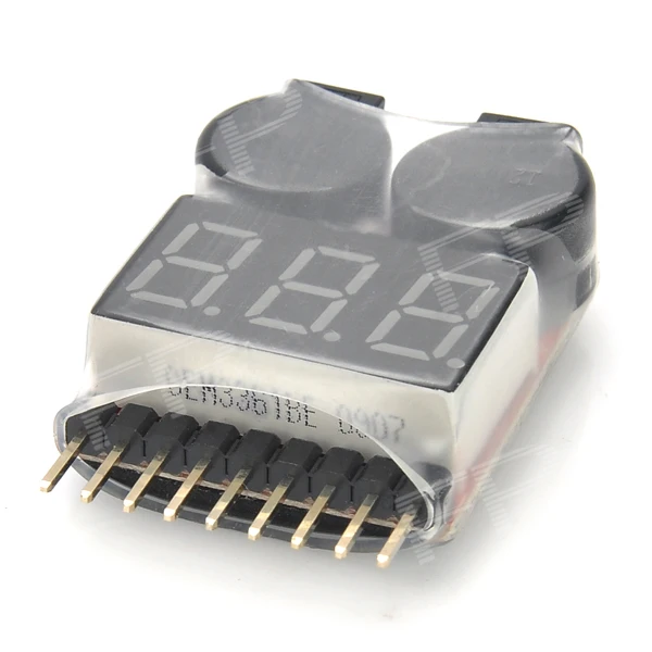 2 in 1 1~8S Lipo Battery Low Voltage Buzzer Alarm for RC Helicopter White + Black|battery fire alarm|alarm remotebattery operated track lighting |