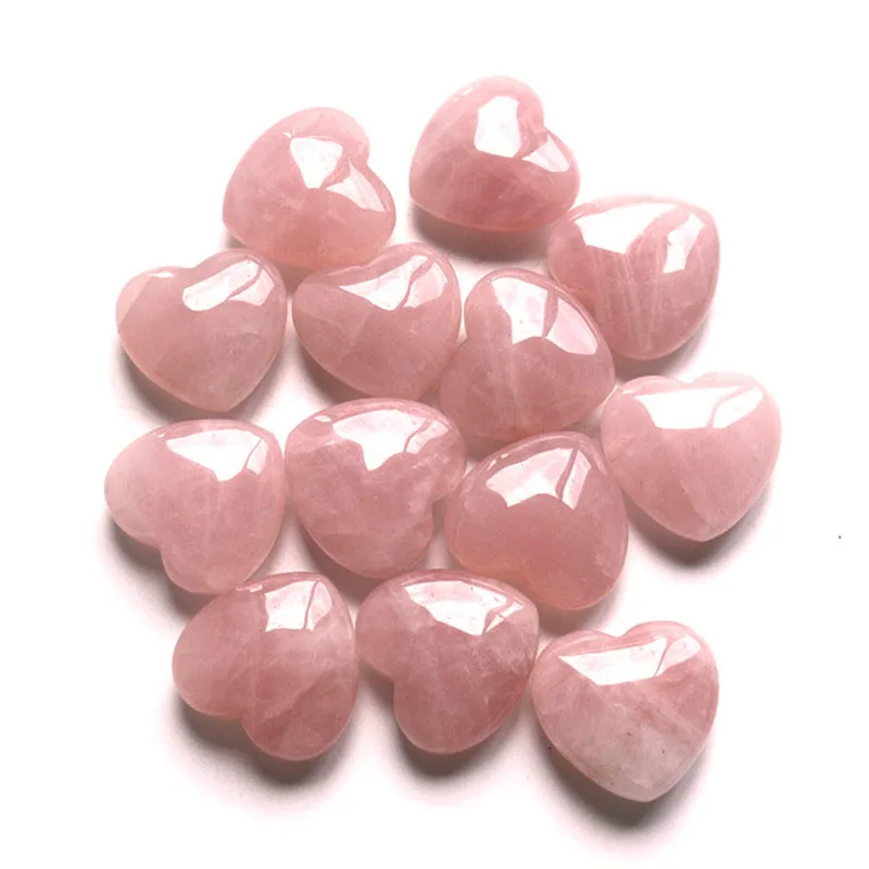 

Free Shipping Electorplating Rose Quartz Heart Hand Carved Natural Crystal Heart For Making Pendant or Wedding Souvenir Guests