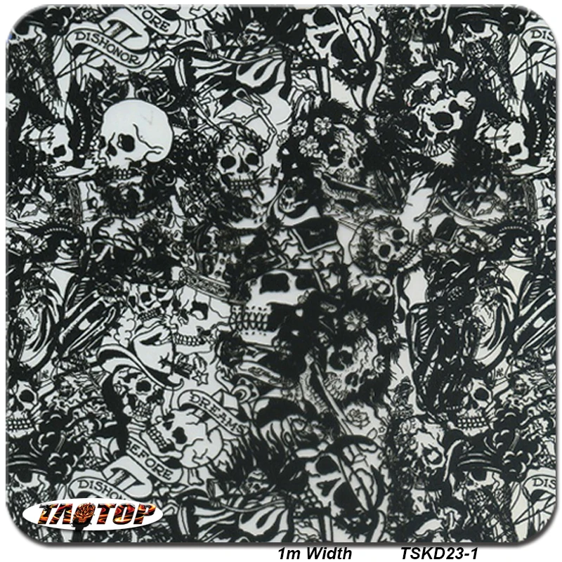 

TAOTOP Decorative Material 10Square Width 1M TSA23-1 Skull Pattern Hydrographic Film Water Transfer Film