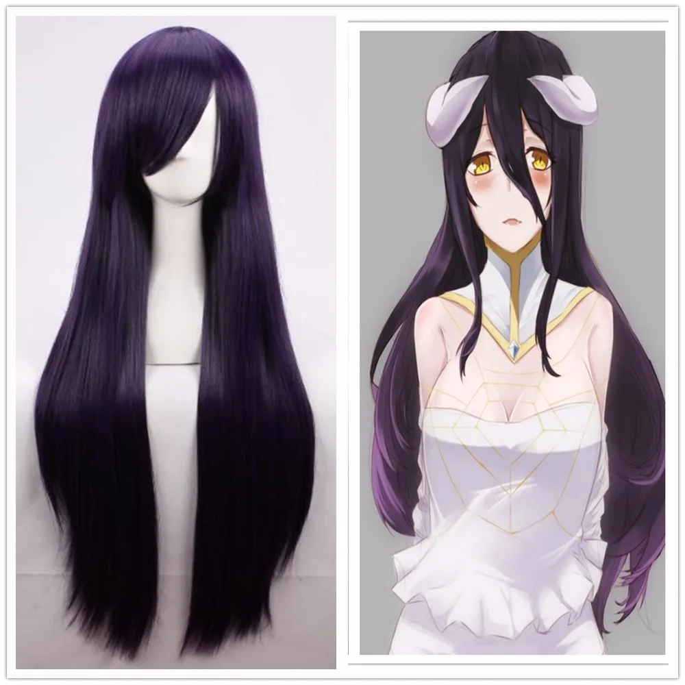 Anime Overlord Albedo Cos Sexy White Mermaid Dress for Women Summer Skirt Adult Clothing Cosplay Costume+ Horns + Wig Halloween