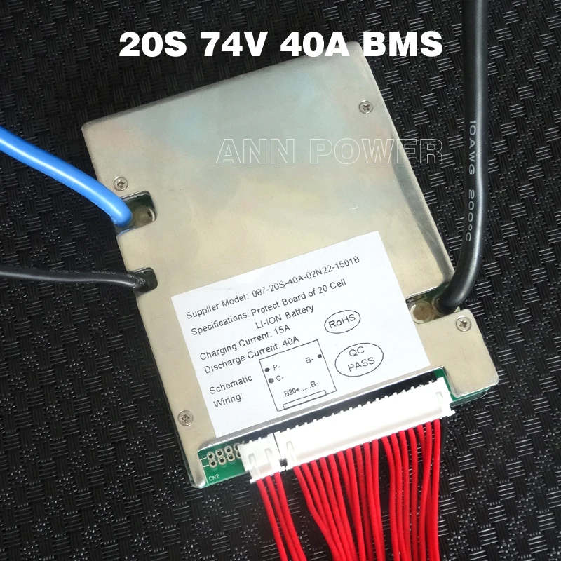 74V литиевый аккумулятор BMS 3,7 V ячейка 20S литий-ионная батарея BMS 72-74V 40A/50A/60A BMS для 74V 20Ah-100Ah батарея с функцией баланса