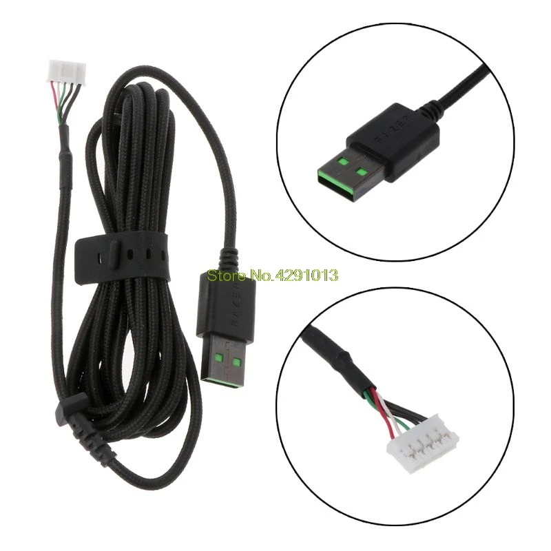 Прочный нейлоновый плетеный кабель USB для мыши сменный провод для DeathAdder Elite Проводная игровая мышь