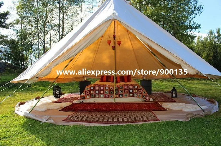 Диаметр 4 м Водонепроницаемый хлопковое полотно Белл палатка открытый Сибли Glamping