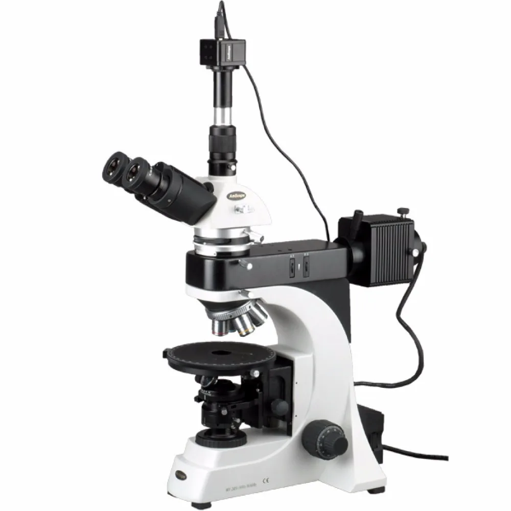 EPI Тринокулярный поляризационный микроскоп бесконечности AmScope Supplies50X 500X 5 Мп