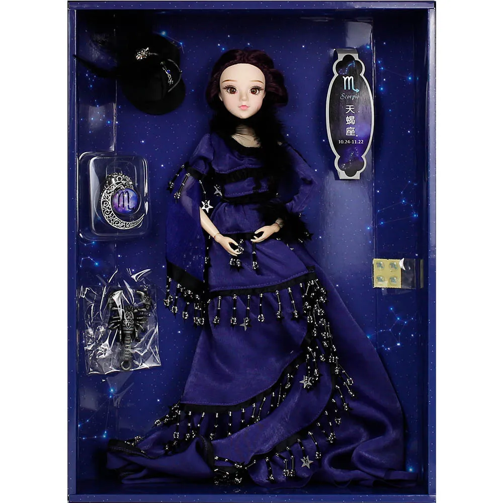 Scorpio BJD кукла MMGirl 12 созвездий серии 14 шарнирное тело 30 см костюм куклы и кукла стенд 1/6 девочка кукла игрушка подарок - Цвет: Scorpio
