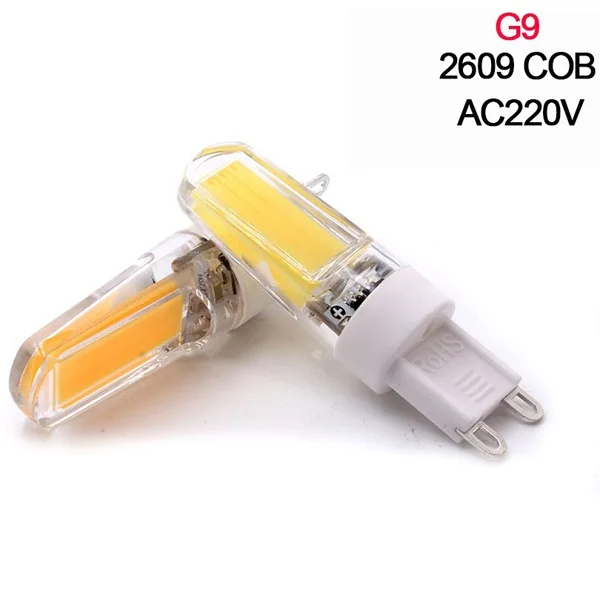 G9 9W 2609 AC220V G4 Светодиодный светильник 12 В DC/AC 3 Вт 6 Вт светодиодный G4 светодиодный bombilla luz de la super brillante G4 COB de silicona bombillas ampolla G9 - Испускаемый цвет: G9 9W 2609 AC220V