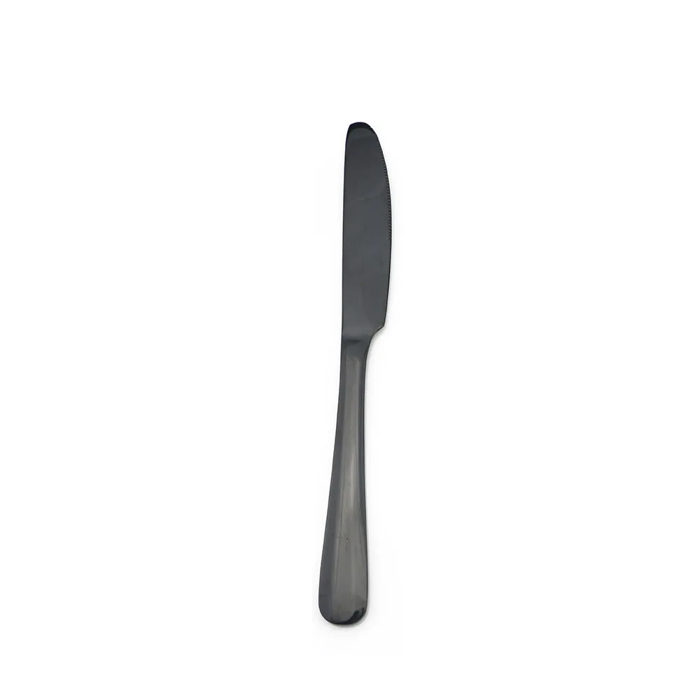 Dinner Knife Высококачественный набор столовых приборов из нержавеющей стали 18/8, черный набор посуды, черная посуда, нож, вилка, чайная ложка, палочки для еды, соломинка, мешочек, набор - Цвет: Dinner Knife