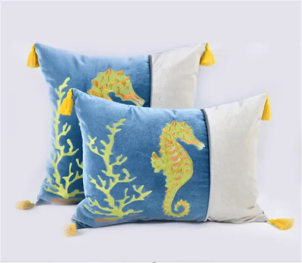 No 11 Европейский чехол для подушек Hippocampus/Conch/Shell вышивка Cojines Decorativos Para Диван Декоративные роскошные подушки, 1 шт - Цвет: No 11