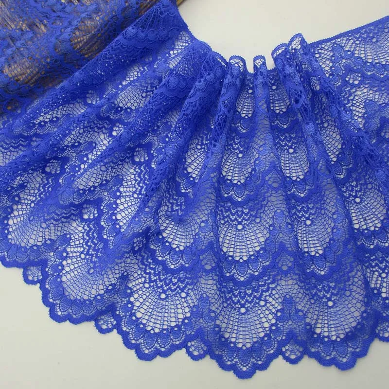Blue 1YDS 22 см ширина QJH ручной работы DIY Гипюр Вышивка кружевная отделка украшение дома кружевная ткань аксессуары для пошива одежды голубое кружево - Цвет: Blue