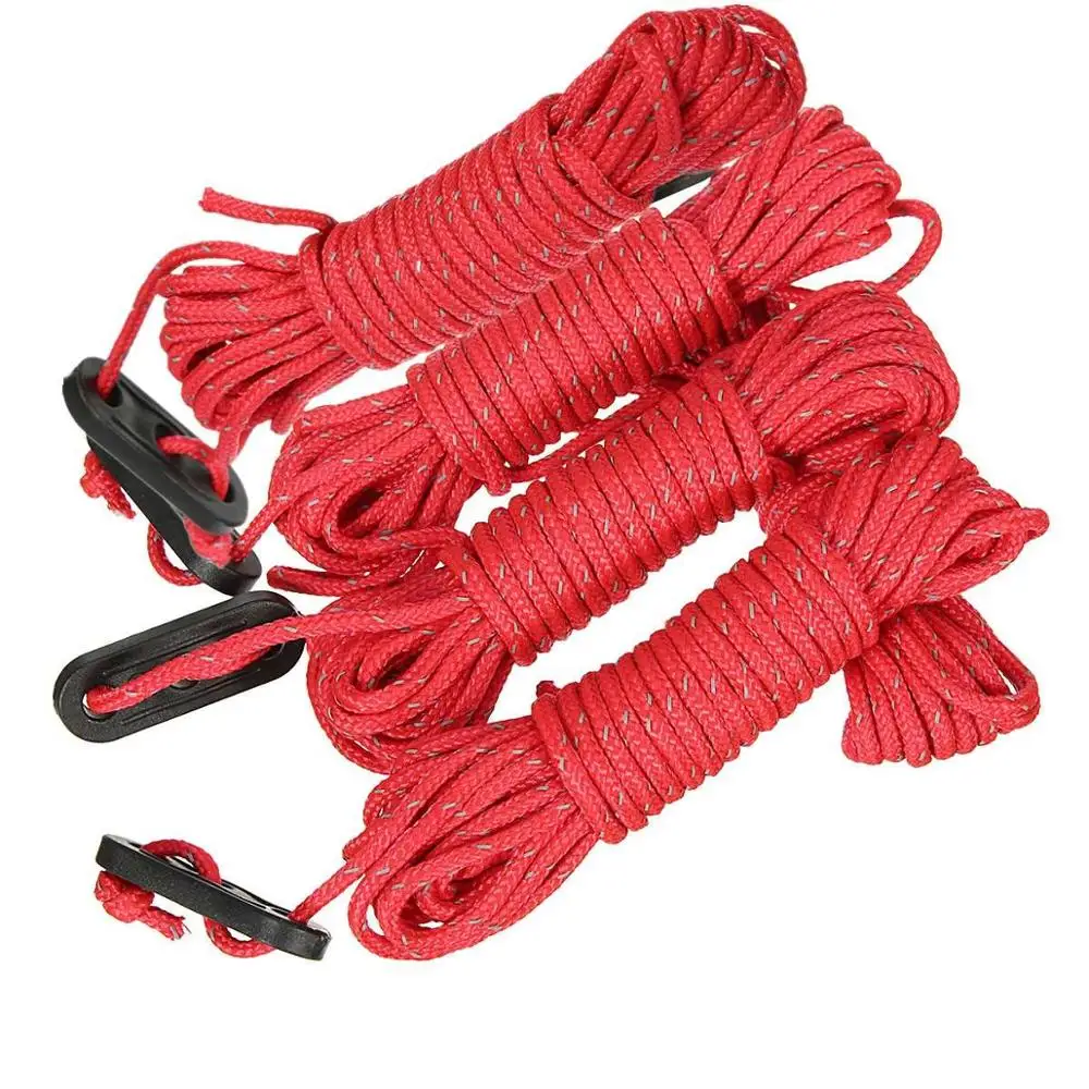 4PCS Tent Rope Red 4 размера тент солнцезащитный навес пляж Открытый Кемпинг Сад навес от солнца навес гамак дождь муха брезент водонепроницаемый тент - Цвет: 4PCS Tent Rope Red