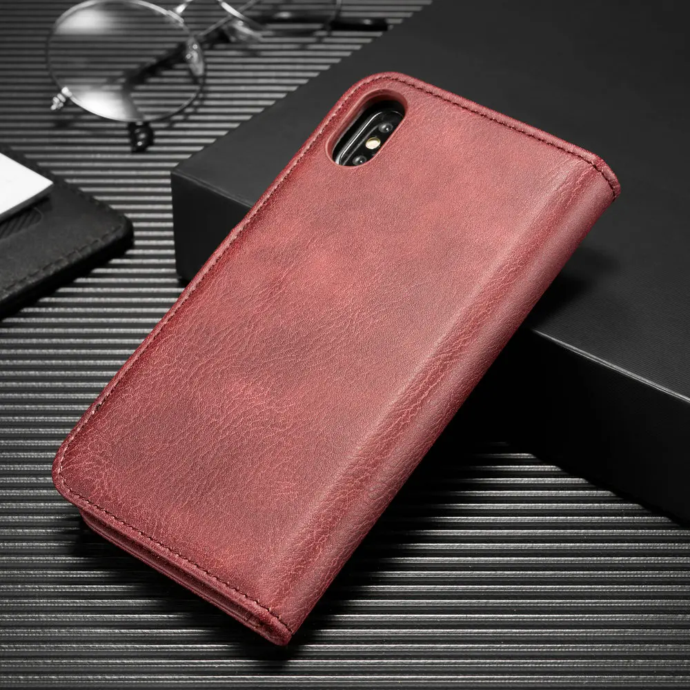 DG. MING для iPhone 11 Pro, кожаный чехол на магните, 2 в 1, чехол-кошелек с отделением для карт, для iPhone 5S, 6 S, 7, 8 Plus, XR, XS, MAX, чехол