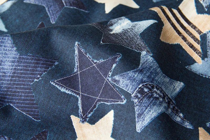 Half-Meter Japanese kokka Cotton Canvas Fabric DIY Patchwork Quilting Cloth Fabric for sewing Printed Denim Pattern C