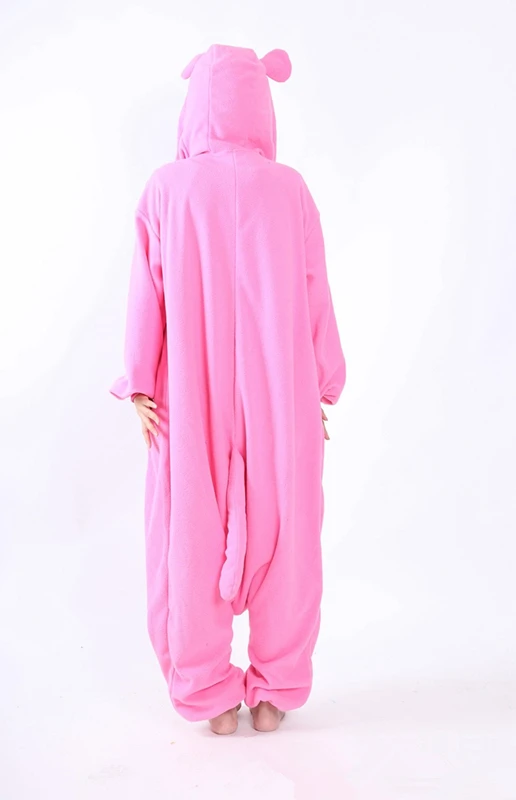 Флисовый милый розовый Леопардовый женский мужской унисекс комбинезон для