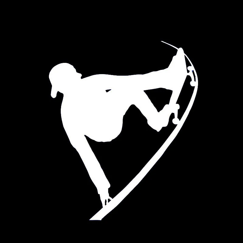 

13.2*15.9CM Cute Skateboarding Skating Sports Car Stickers Funny Vinyl Decals Covering The Body Black/Silver C7-0134