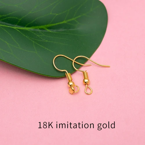 18K- imitation- gold 100 шт./лот 20x17 мм DIY аксессуары для серьги застежки крючки фитинги "сделай сам" для изготовления ювелирных изделий, аксессуары железный крюк Earwire ювелирные изделия - Цвет: 18K- imitation- gold