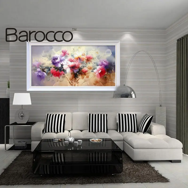 Ручная работа современная абстрактная масляная живопись китайские пионы