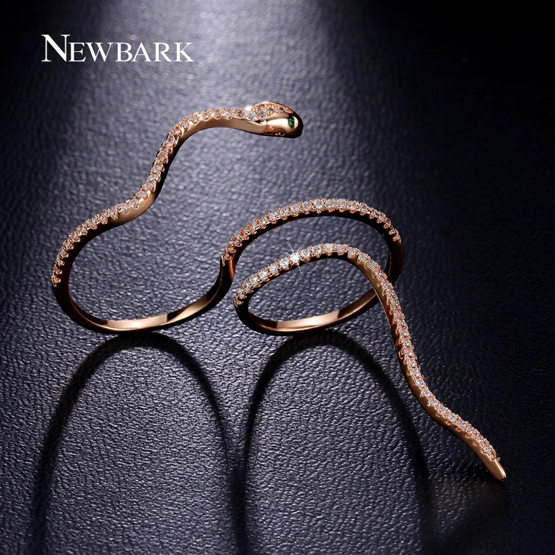 Newbark тайна змея безымянный палец Кольца для Для женщин с зеленым глаз крошечный CZ